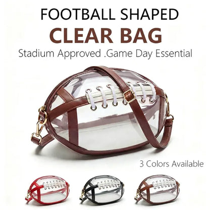 🏈 Clear Football-Shaped Crossbody Bag✨