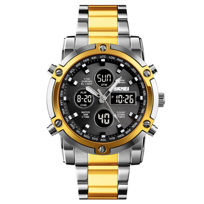 Waterproof Military Watch for Men – Analog-Digital, Stainless Steel & Shock-Resistant 🛡️