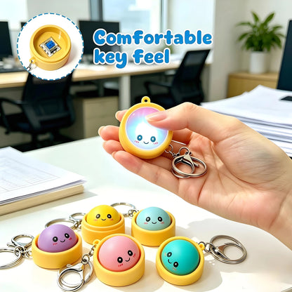 🔥Limited Time 49% OFF🔥Cute Dumpling Pressable Fidget Keychain - touch sensing light