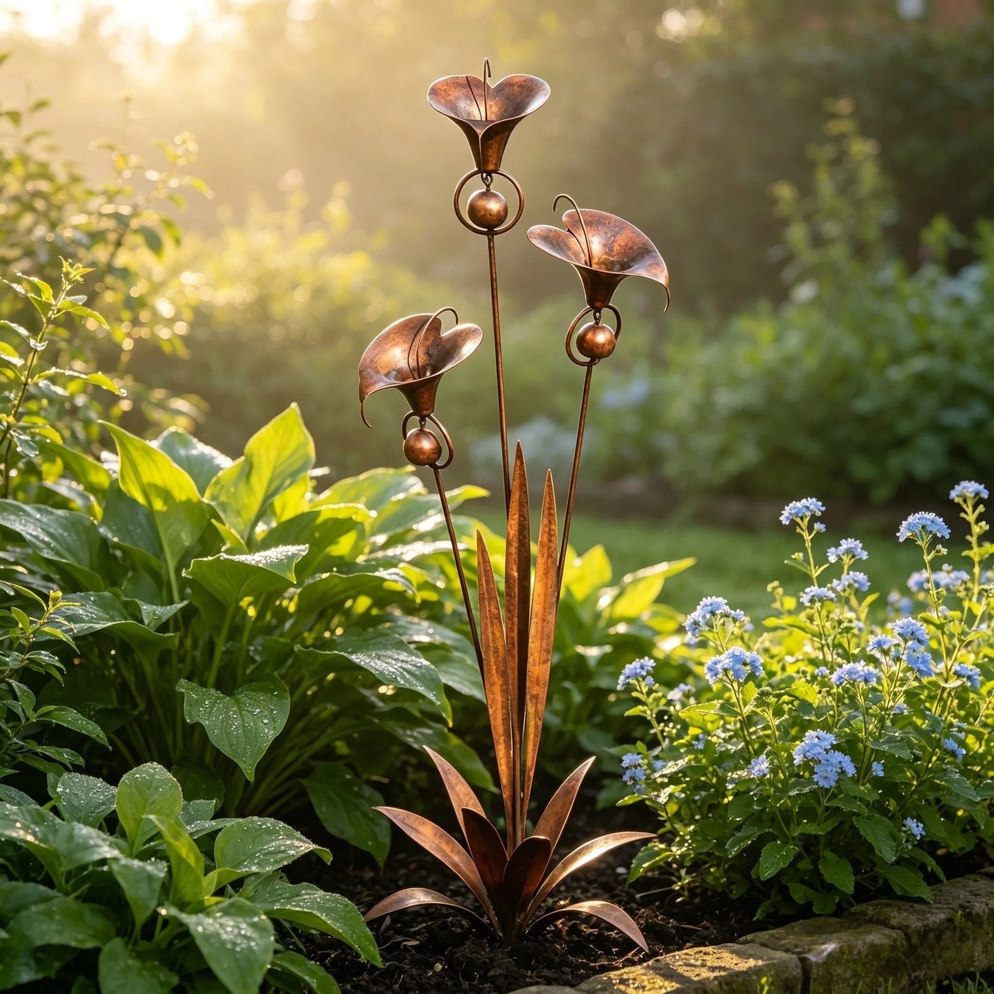 🏡Three Calla Lilies Garden Stake with Bells
