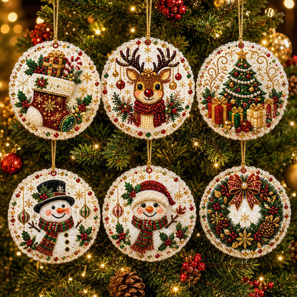 🔥Only $9.99 Last Day Promotion!🎄Christmas DIY Diamond Painting Ornaments Kit (6 PCS)🎅