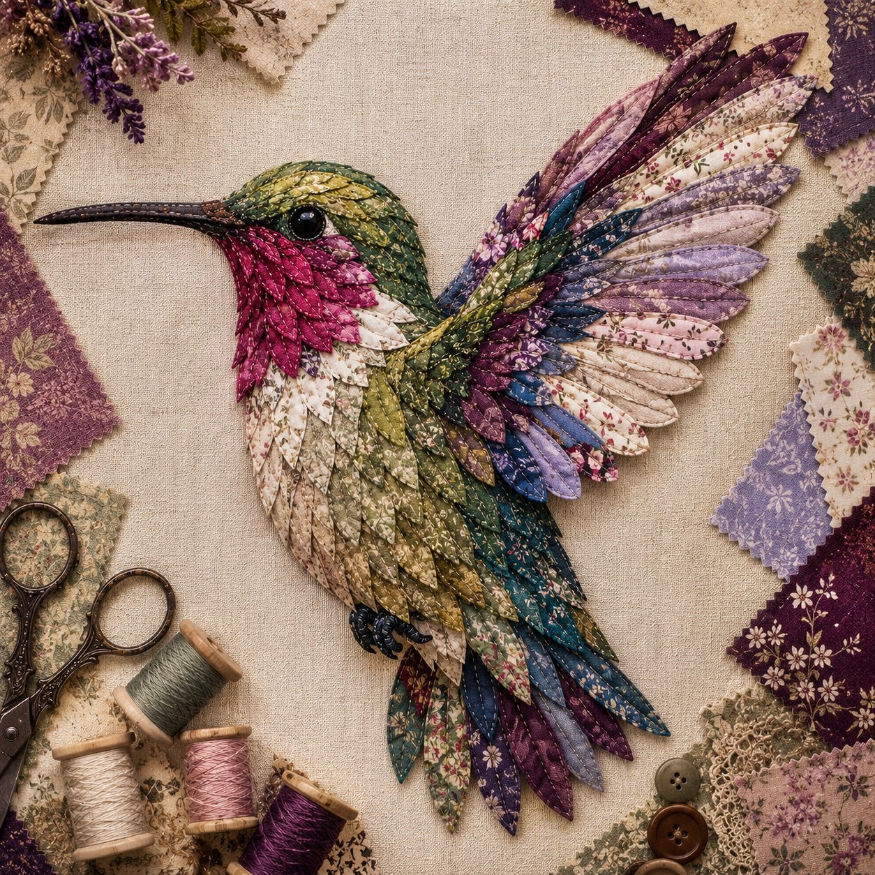 ✨ 3D Patchwork Bird DIY Craft Kit – Create a Layered Fabric Bird Worth Displaying 🐦💕Beginner Friendly