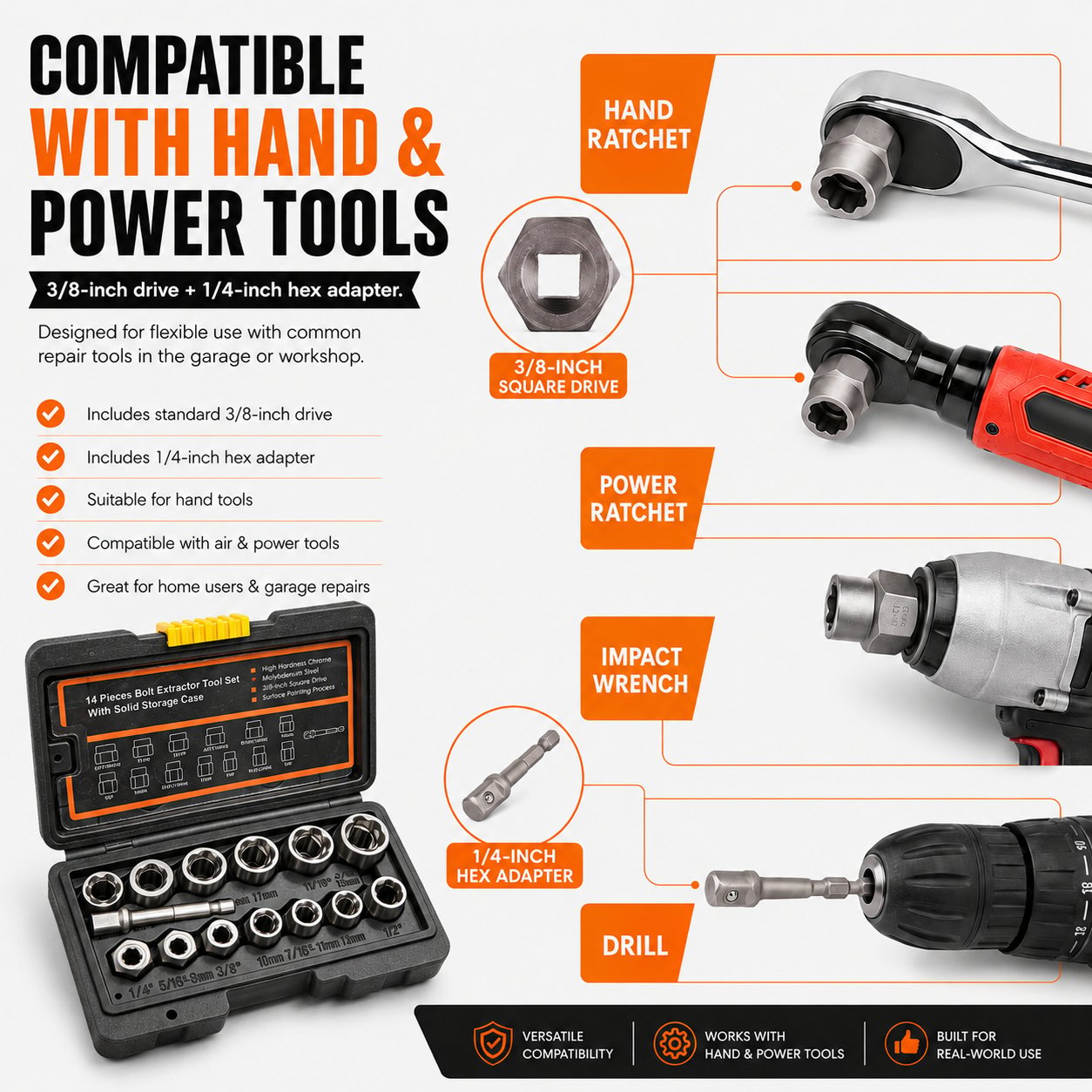 🧰13+1 PCS Bolt & Nut Extractor Set🔩