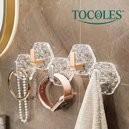 Self-Adhesive Hooks 10/20 Pack Hexagonal Ripple Design Heavy Duty Sticky Hooks