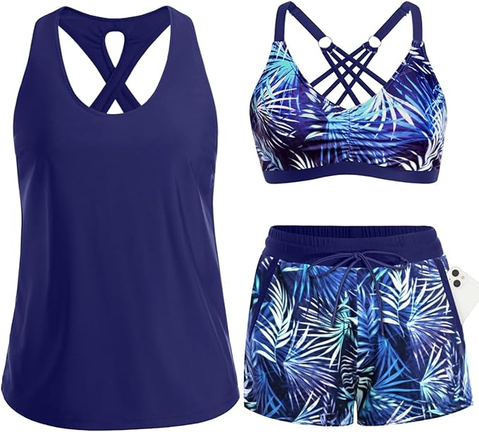 ⏰3 Piece Tankini with Shorts🔥
