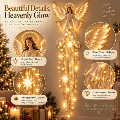 👼Angel Blessing Starfall Wall Light™ – Heavenly Christmas Wall Decor✨