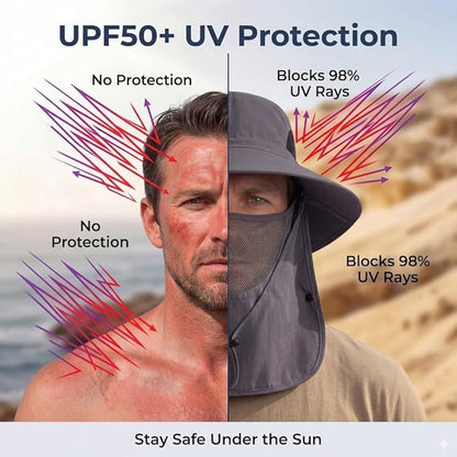 🔥LAST DAY 47% OFF🎣- Unisex adventure sun hat - provides ultimate UV protection for all terrains.
