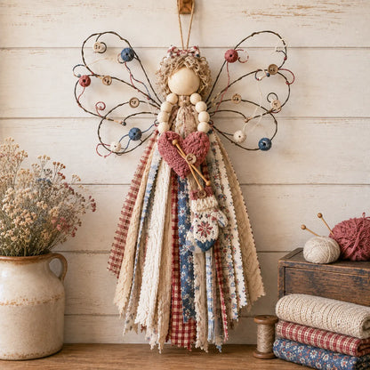 🔥This Week 50% OFF - Angel Fabric Hanging DIY Kit - Stitch a Little Blessing That Stays Forever