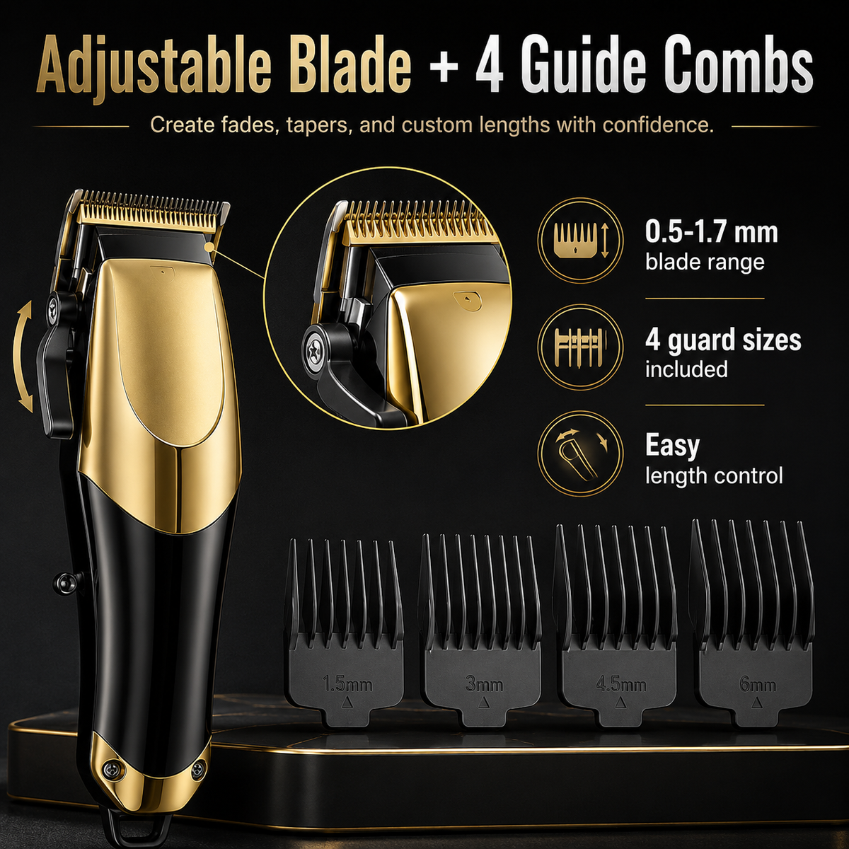 3-Piece Professional Hair Clipper & Trimmer Kit for Men