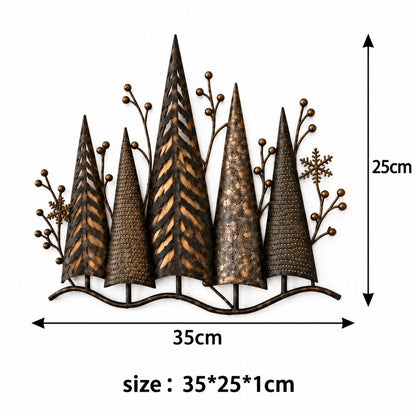 🎄🕯️Vintage Lighted Woodland Metal Wall Decor🌙