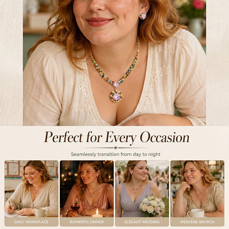 💎Limited Time 48% Off! ✨ Sparkling Zircon Necklace & Earrings Set – Elegant, Timeless, Ready for Gifting ✨