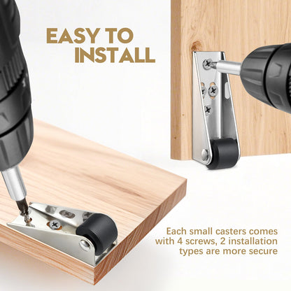 🎉8-Pack Mini Rigid Caster Wheels for Furniture and Door Sinking Repair