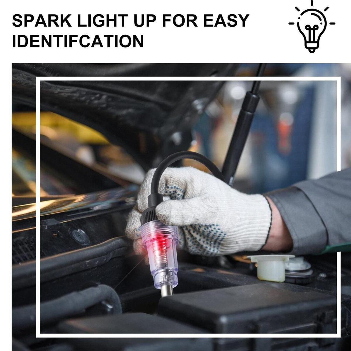 Inline Spark Plug Tester – Engine Ignition Diagnostic Tool for Cars, Motorcycles & Lawn Mowers 🚗⚡