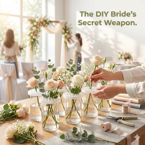 🌸🔥Reusable Silicone Flower Arranging Grid, Stretches Over The Rim of Vase, Self-Grips to Glass, for Easy Flower Arranging.