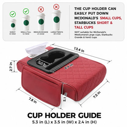 Multifunctional PU Leather Car Armrest Box Mat