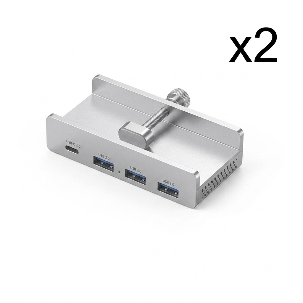 Aluminum Clip-on USB 3.2 Desktop Hub