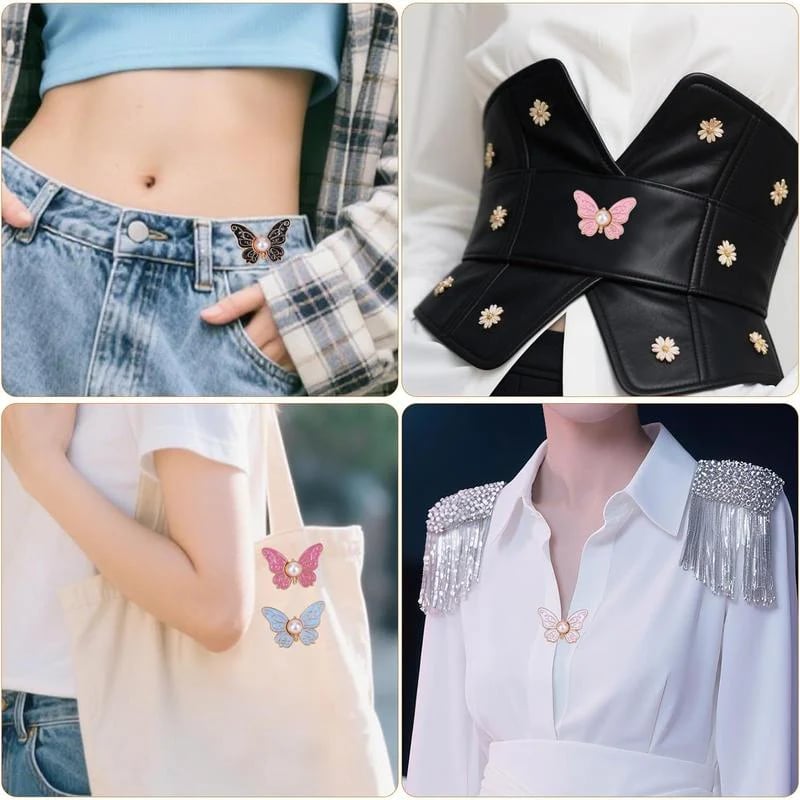 🔥8-Piece Set of Nailless Butterfly Waist Belt Buckles