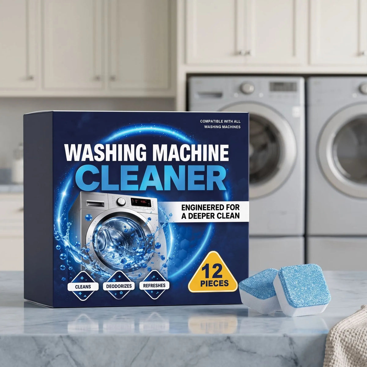 🧼Washing Machine Deep‑Cleaning Effervescent Tablets