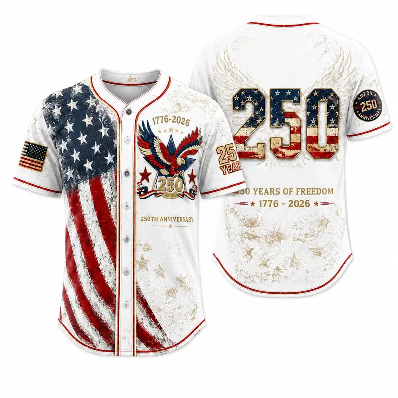 Camisa abotonada vintage del 250 aniversario con para conjuntos del 4 de julio 1776-2026