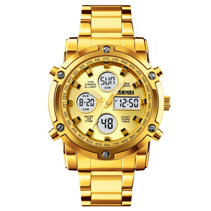 Waterproof Military Watch for Men – Analog-Digital, Stainless Steel & Shock-Resistant 🛡️