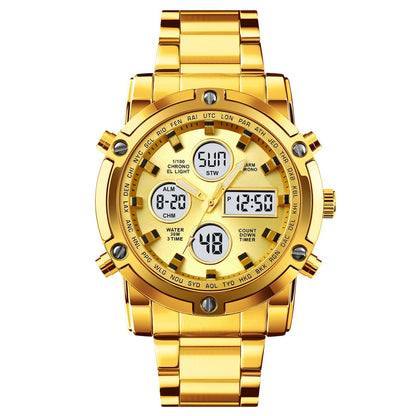 Reloj Militar Impermeable para Hombre – Analógico-Digital, Acero Inoxidable y Resistente a los Golpes 🛡️
