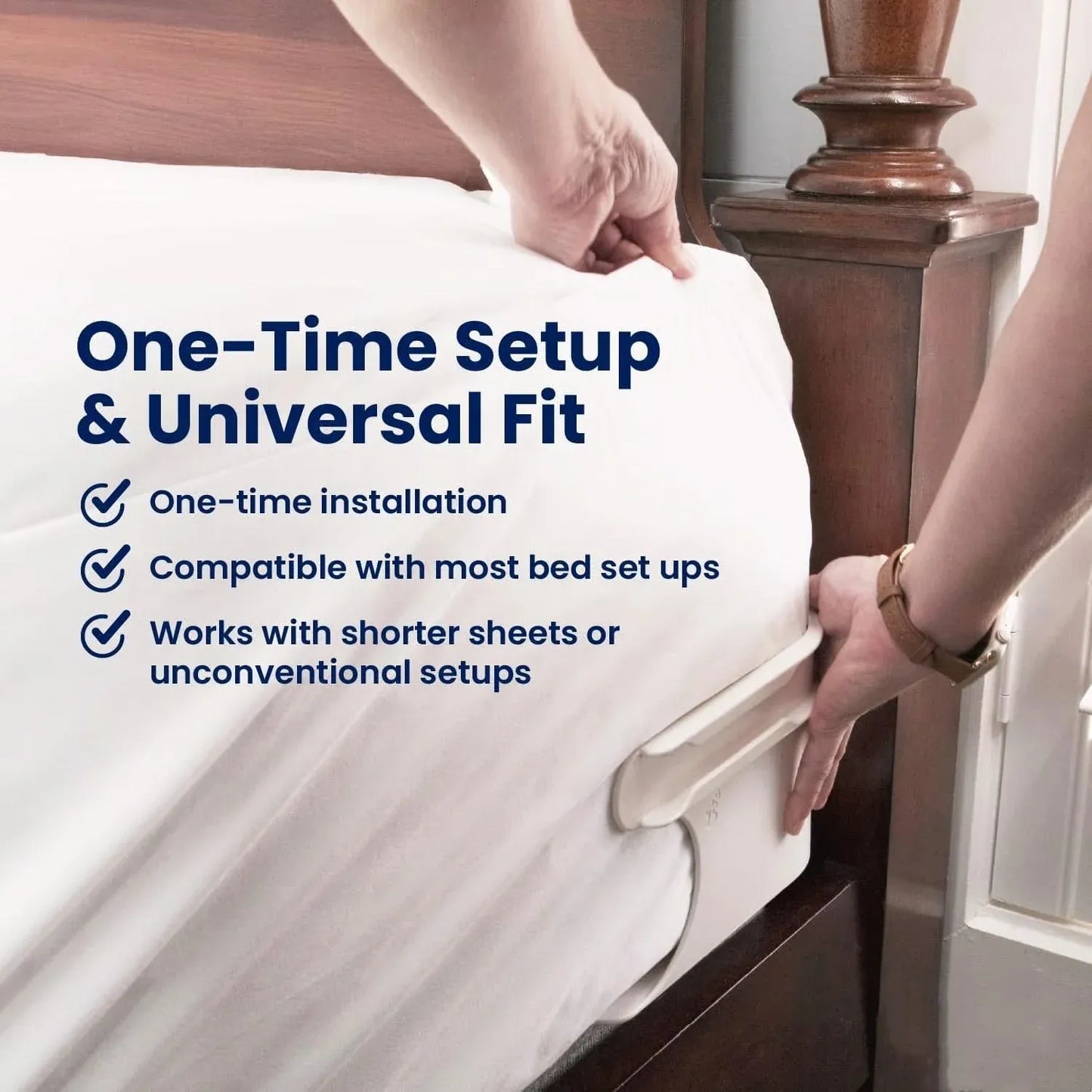 😴Secure Fit Sheet Holders – Wrinkle-Free. Slip-Free Bed