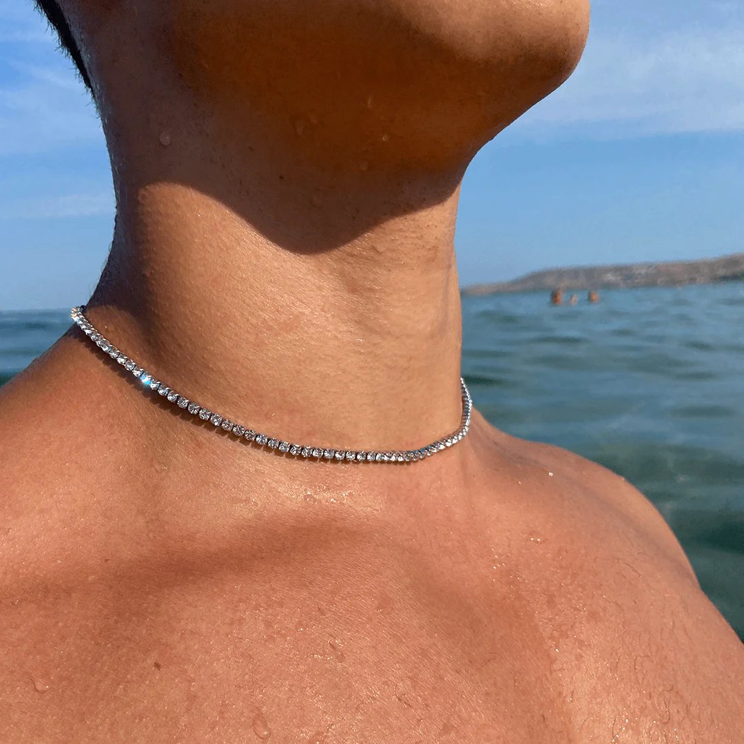 Crystal tennis necklace