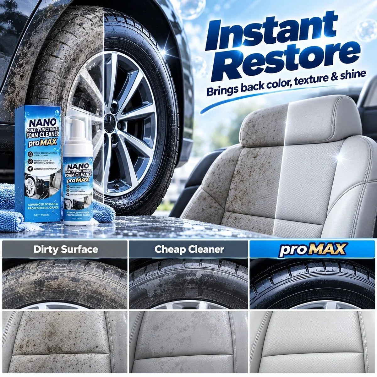 💯 Nano Multi-Functional Foam Cleaner for Cars & Home