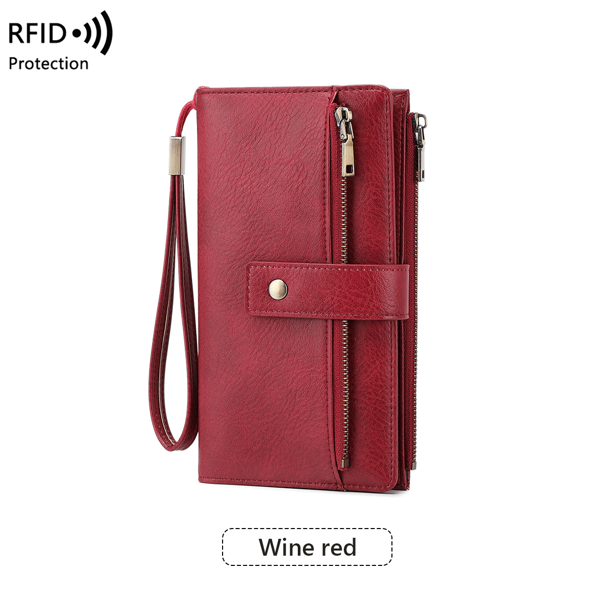 🔥Last Day 49% OFF🔥RFID Blocking Women's Long Wallet: Stylish Solid Leather Clutch (Large Capacity)👛