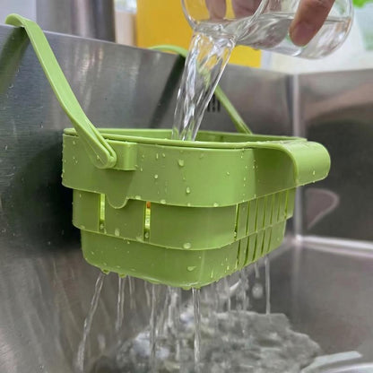 Cesta de drenaje plegable para colgar en el fregadero de la cocina