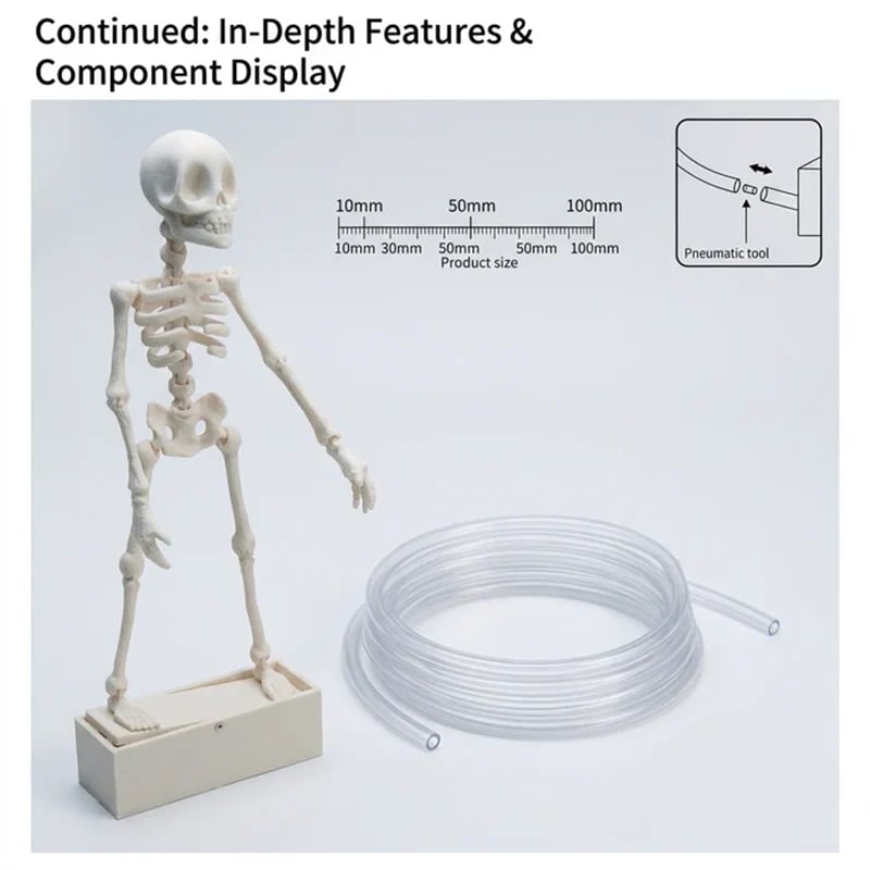 Dancing Skeleton Aquarium Ornament with Bubbles