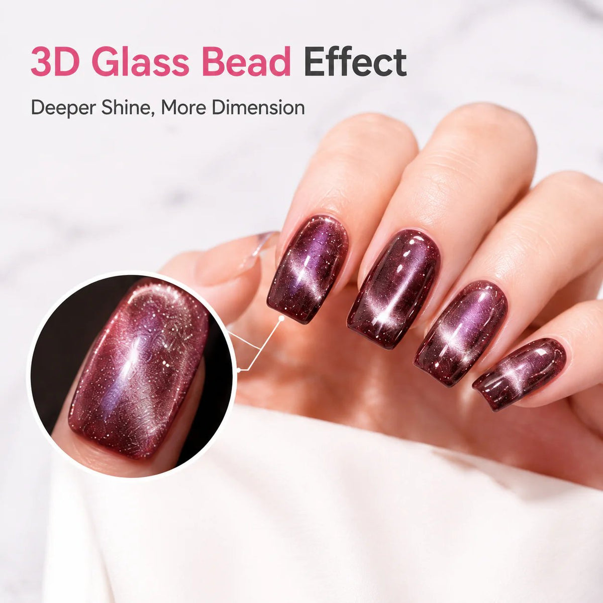 Glass Bead Cat-Eye Nail Magnet Tool | 3D Cat-Eye Manicure Tool