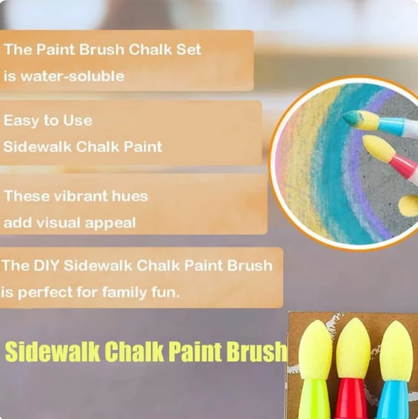 🌈Outdoor Sidewalk Chalk Paint Brush Set | Paint in the Brushes – Just Add Water✨🎨