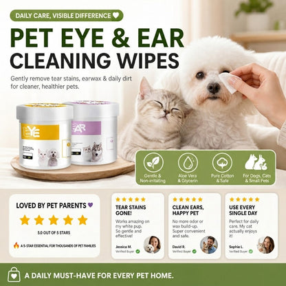 Natural Plant-Based Cleaning Wipes for Pet Eyes and Ears
