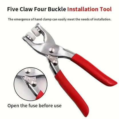 🔥50%OFF🔥100pcs Invisible Colored Metal Buckle & 1 Count Manual Pressure Pliers