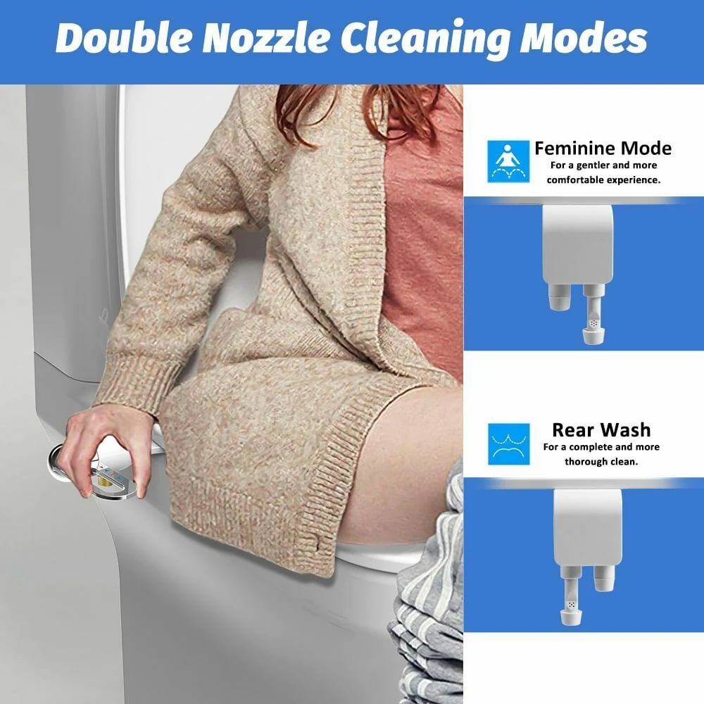 🚿 Non-Electric Dual Nozzle Bidet Toilet Washer – Hygienic Self-Cleaning, Easy Installation & Water Pressure Control ✨