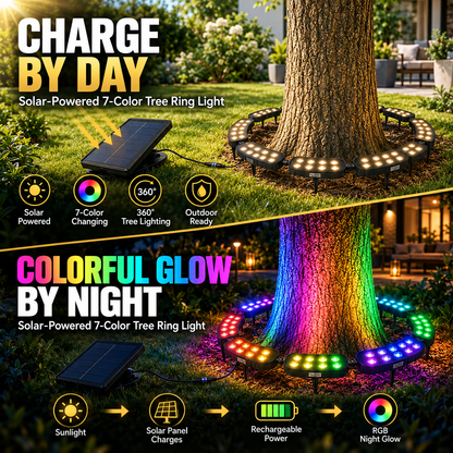 🎄 Make Every Tree Glow for Christmas – Solar RGB Landscape Ring Light💜💙💚
