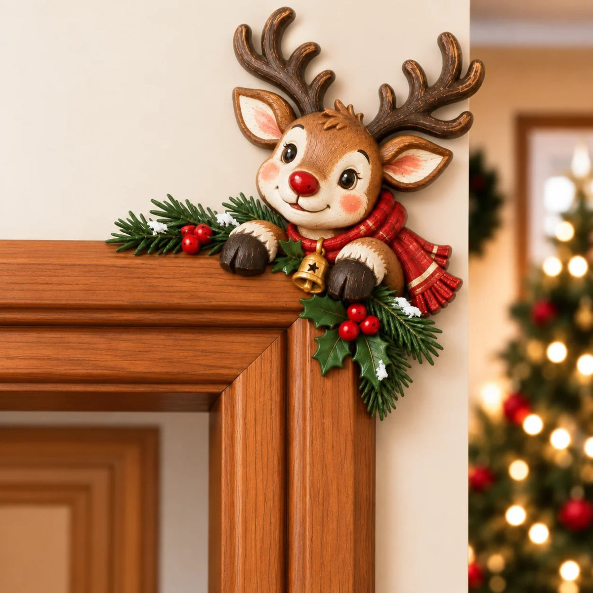 🎅 Christmas Peekaboo Door Frame Corner Decor