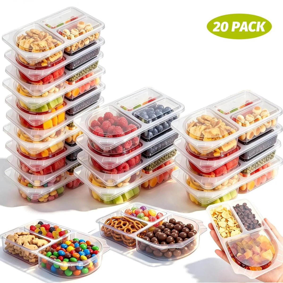40  sets Reusable Snack Containers