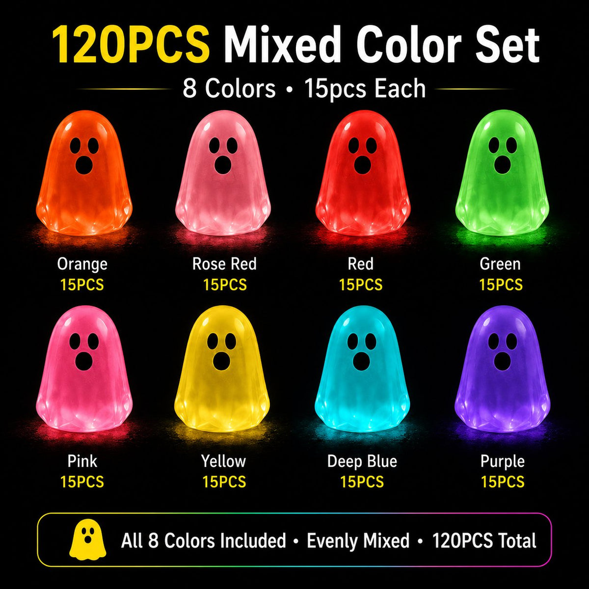 💥 From Only $9.99 👻 Glow-in-the-Dark Mini Ghosts – 8-Colour Halloween Mix