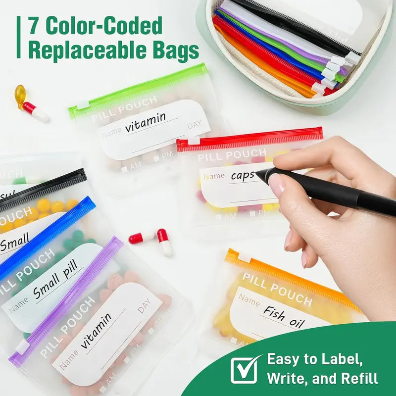Professional Waterproof BPA-Free Travel Pill Organizer Set