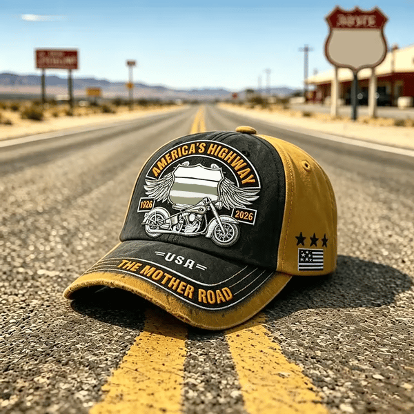 🏍️Gorra de béisbol informal con estampado artístico del centenario de Retro EE. UU.