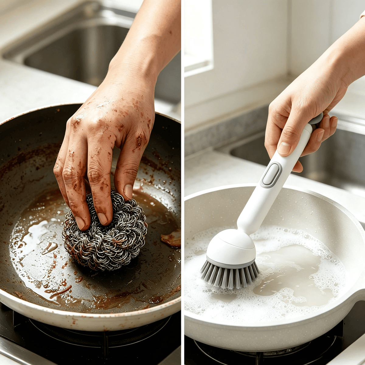 🖌️Long-handled rotating kitchen brush with soap dispenser🫧