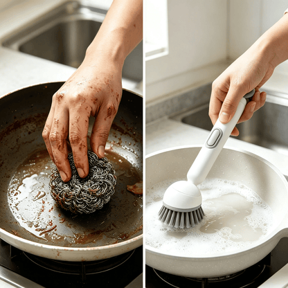 🖌️Long-handled rotating kitchen brush with soap dispenser🫧