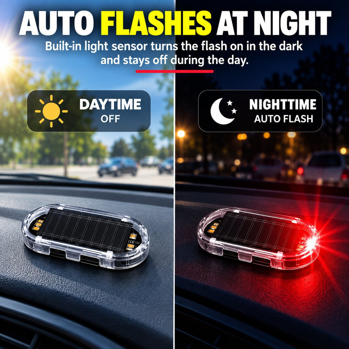 🚨Solar Powered Fake Car Alarm Light