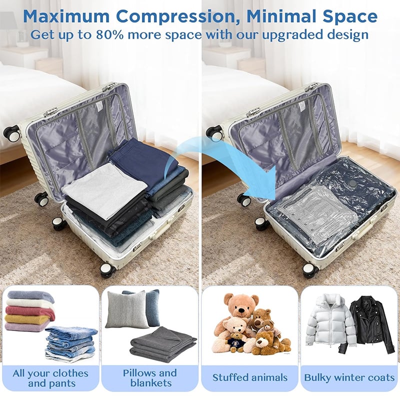 🎁 Cordless Travel Vacuum Storage Compression Bag Set
