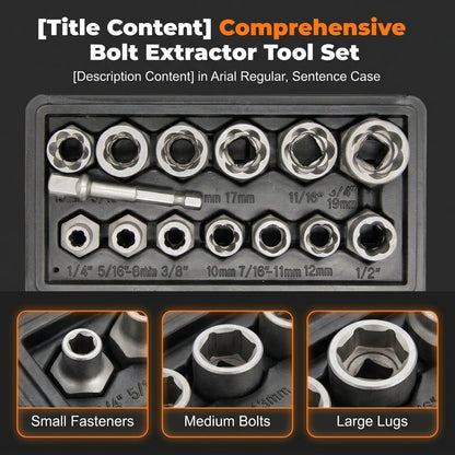 🧰13+1 PCS Bolt & Nut Extractor Set🔩
