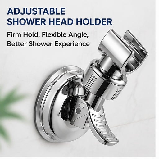 2pcs Adjustable Shower Head Holders Removable Suction Cup Shower Head Bracket No Drill Shower Head Bracket