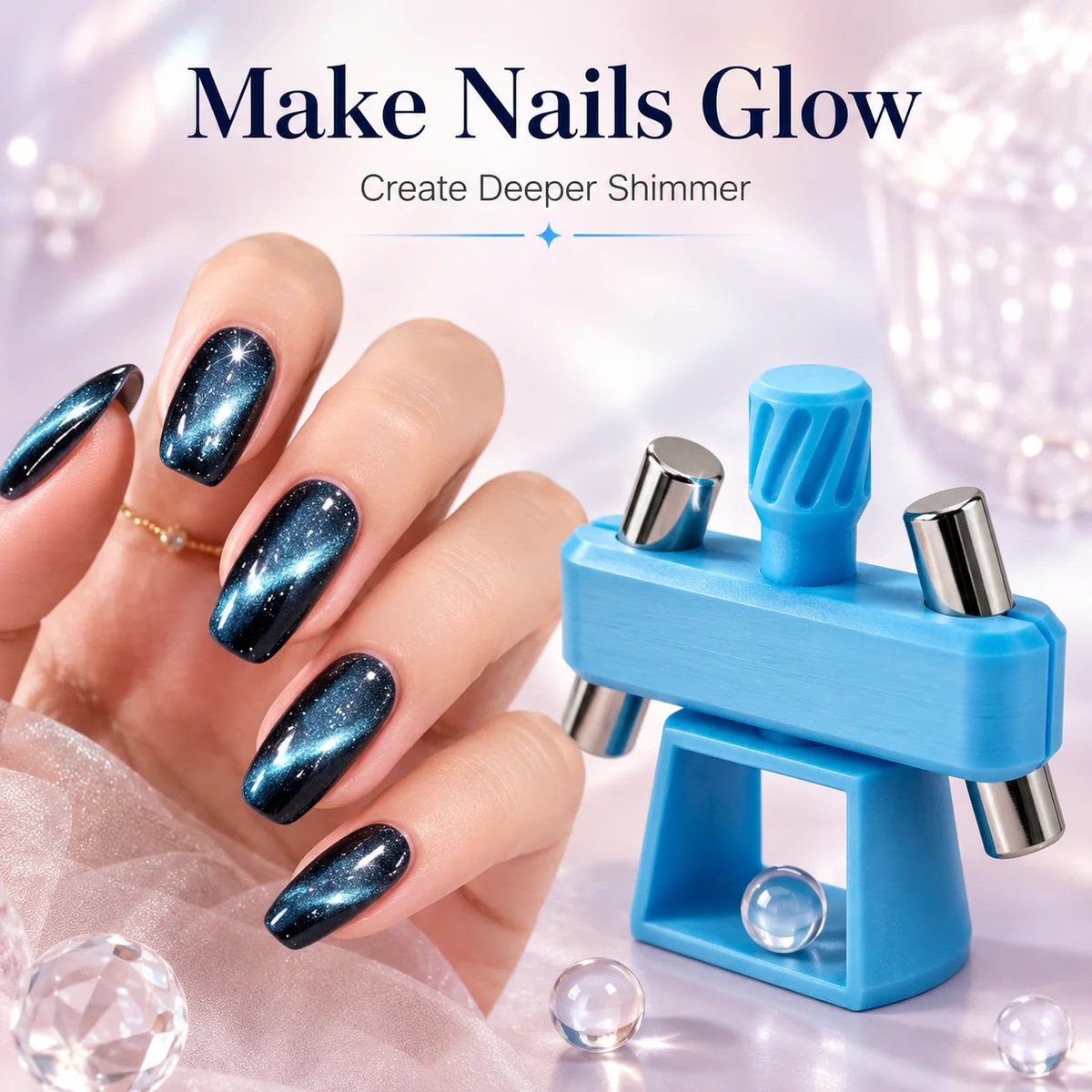 Glass Bead Cat-Eye Nail Magnet Tool | 3D Cat-Eye Manicure Tool