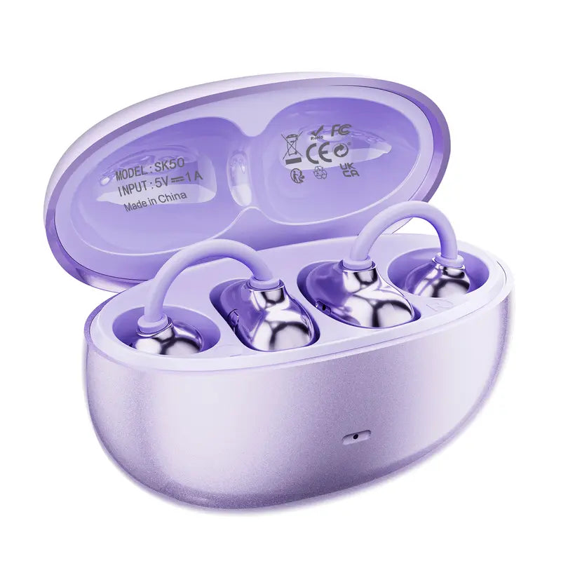 Open-Ear Clip Cordless Bluetooth 6.0 Earbuds with Ear Hook